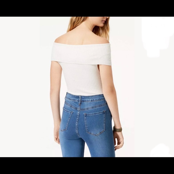 Free People Too Good Bodysuit Ribbed Knit in Ivory White size L - Picture 7 of 15